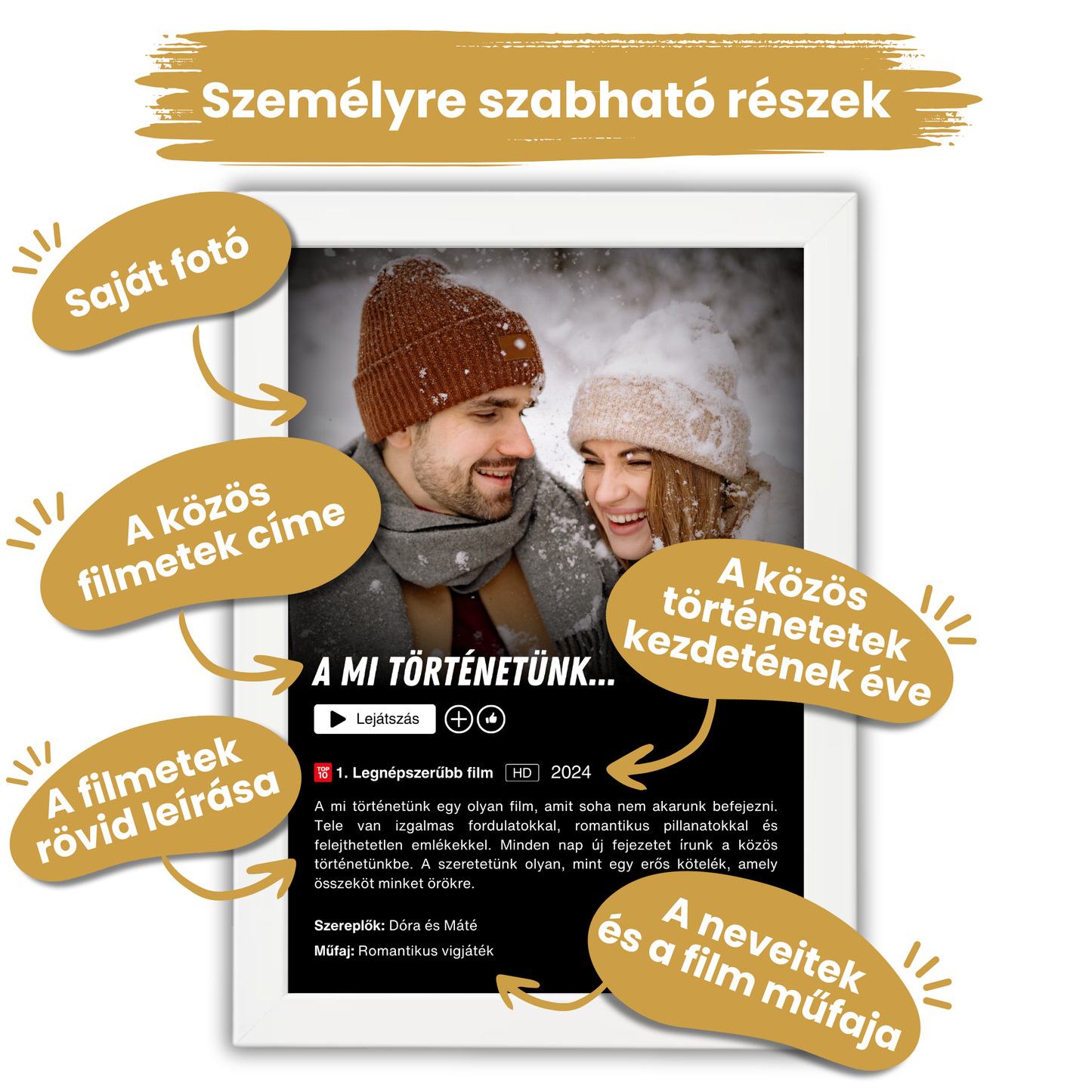 Netflix stílúsú egyedi fotós plakát - A közös filmünk