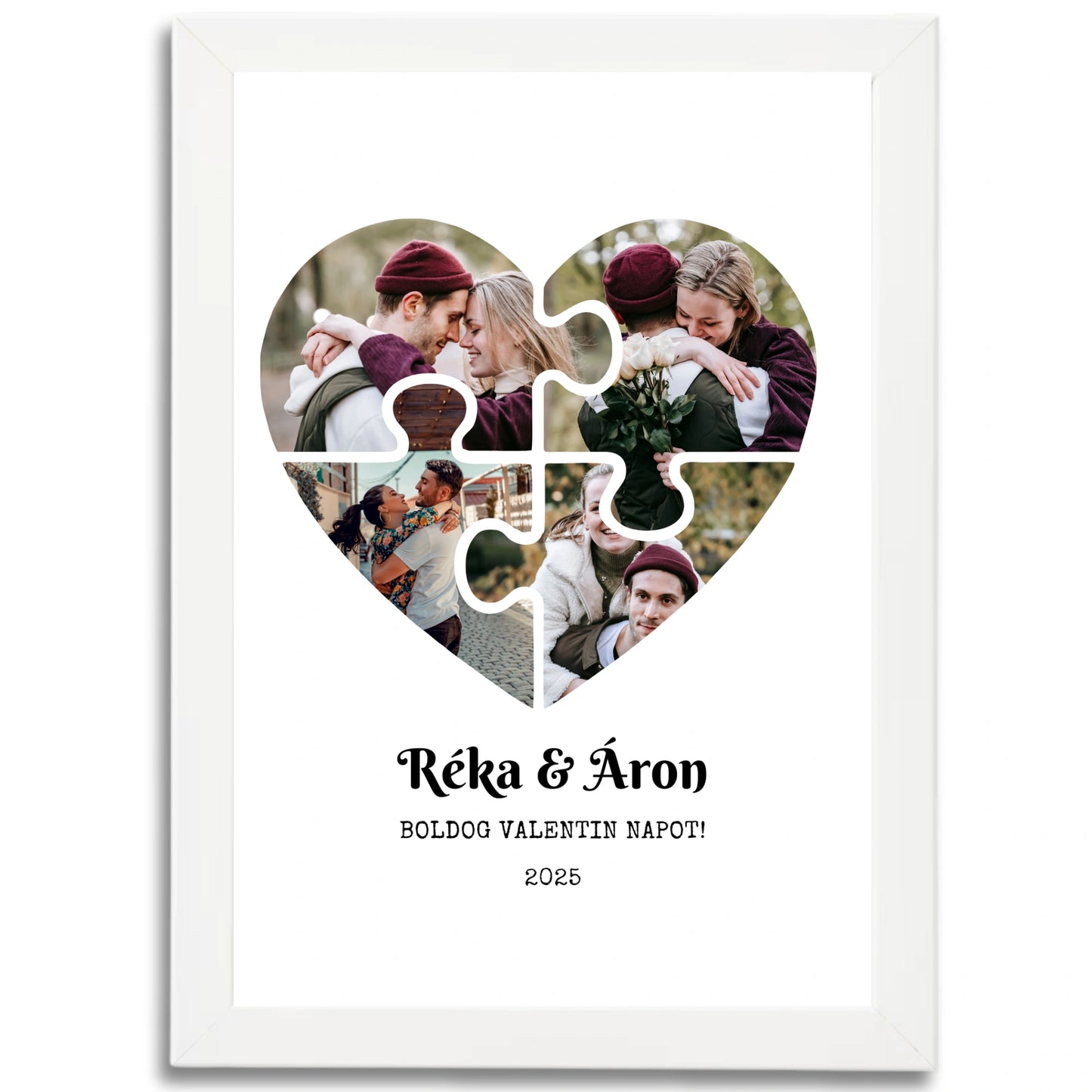 Puzzle Szív Falikép - 4 fotóval